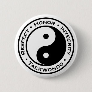 Eerbiediging integriteit Taekwondo Ronde Button 5,7 Cm