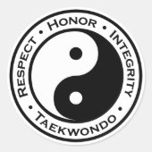Eerbiediging integriteit Taekwondo Ronde Sticker (Voorkant)