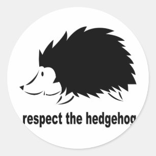 Eerbiediging van de egel ronde sticker
