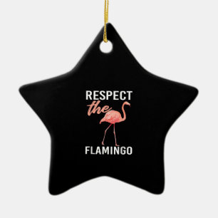 Eerbiediging van de Flamingo Funny Flamingo Love Keramisch Ornament