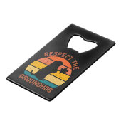 Eerbiediging van de grondhog creditkaart flessenopener (Voorkant Gekanteld)