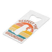 Eerbiediging van de grondhog creditkaart flessenopener (Achterkant Gekanteld)