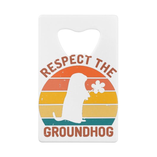 Eerbiediging van de grondhog creditkaart flessenopener (Achterkant)