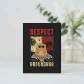 Eerbiediging van de grondhog Cute Groundhog Day Briefkaart (Staand voorkant)