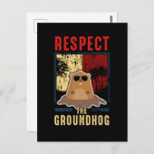 Eerbiediging van de grondhog Cute Groundhog Day Briefkaart (Voorkant / Achterkant)