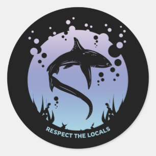 Eerbiediging van de sluizen - Ontwerp van haaienla Ronde Sticker
