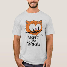 Eerbiediging van de STAche Cartoon Mustache Cat T-shirt