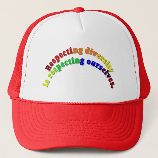 Eerbiediging van diversiteit trucker pet (Voorkant)