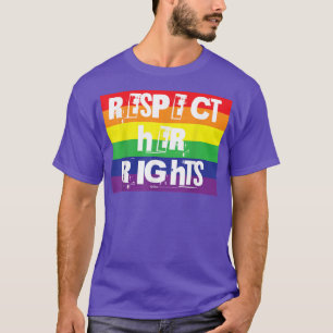 Eerbiediging van haar rechtenvrije Rainbow Word De T-shirt