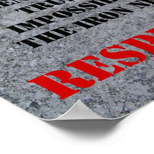 Eerbiediging van het strijkijzer poster (Hoek)