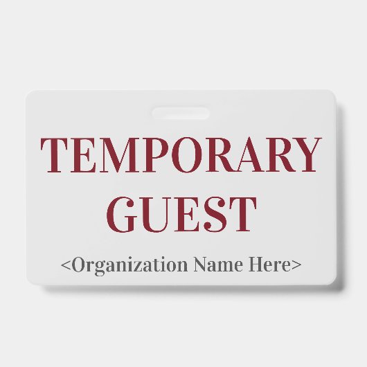 Eerbiedwaardige "TEMPORARY GUEST" Badge (Voorzijde)