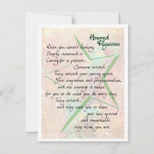 Eercard voor arts dank en waardering bedankkaart
