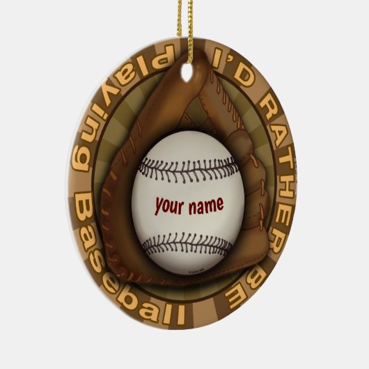 Eerder Baseball spelen Keramisch Ornament (Rechts)