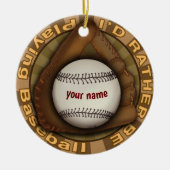Eerder Baseball spelen Keramisch Ornament (Voorkant)