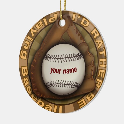 Eerder Baseball spelen Keramisch Ornament (Links)