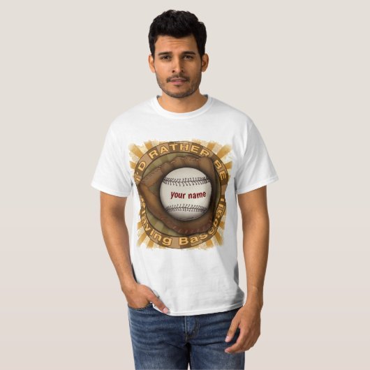 Eerder Baseball spelen T-shirt (Voorkant volledig)