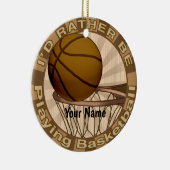 Eerder Basketball spelen Keramisch Ornament (Rechts)