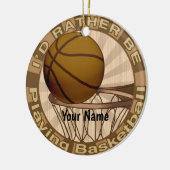 Eerder Basketball spelen Keramisch Ornament (Links)