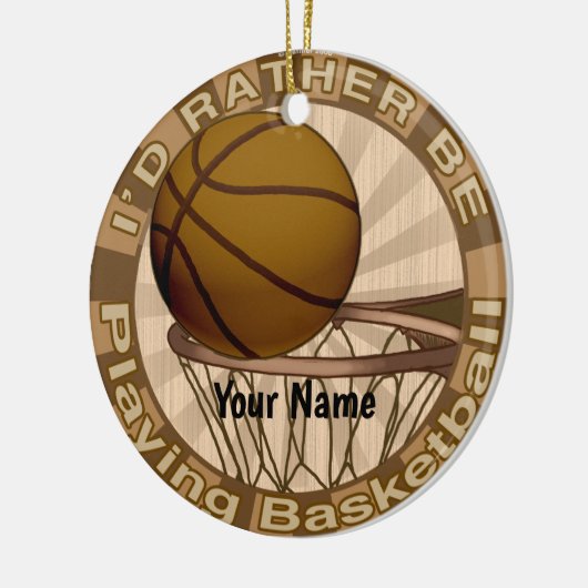 Eerder Basketball spelen Keramisch Ornament (Links)