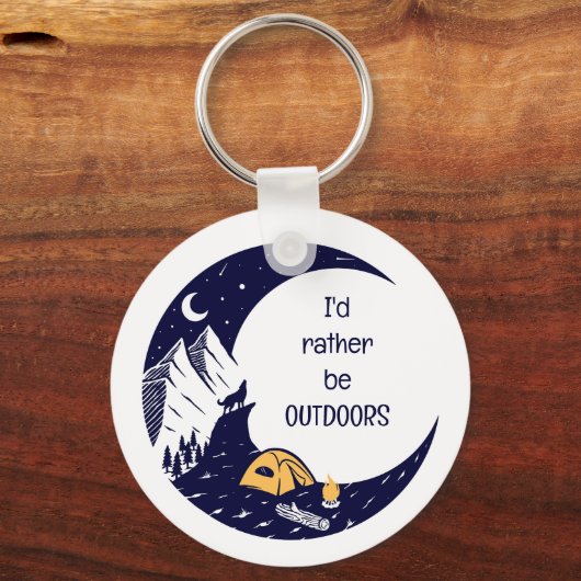Eerder buiten zijn Citaat Camping Sleutelhanger (Achterkant)