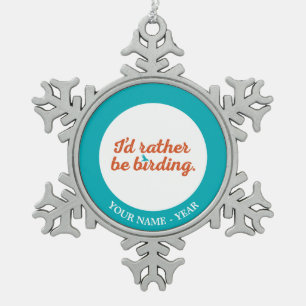 Eerder om te worden geboren tin sneeuwvlok ornament