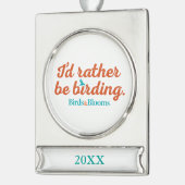 Eerder om te worden geboren verzilverd banner ornament (Links)