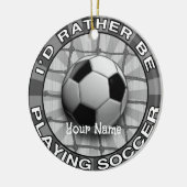 Eerder Play Soccer Keramisch Ornament (Links)