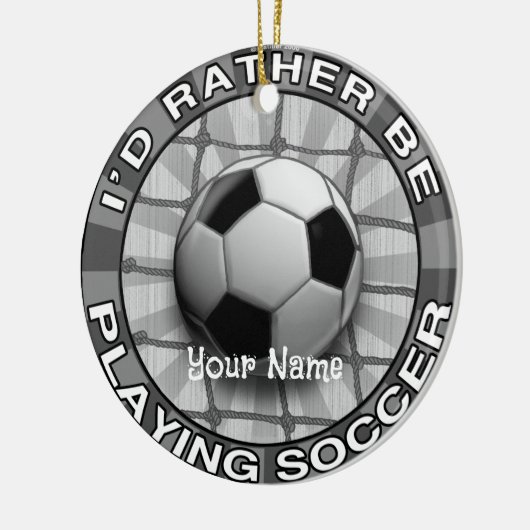 Eerder Play Soccer Keramisch Ornament (Links)
