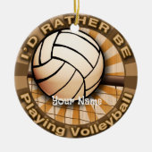 Eerder Play Volleyball Keramisch Ornament (Voorkant)