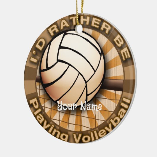 Eerder Play Volleyball Keramisch Ornament (Links)