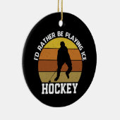 Eerder speel Ice Hockey Keramisch Ornament (Rechts)