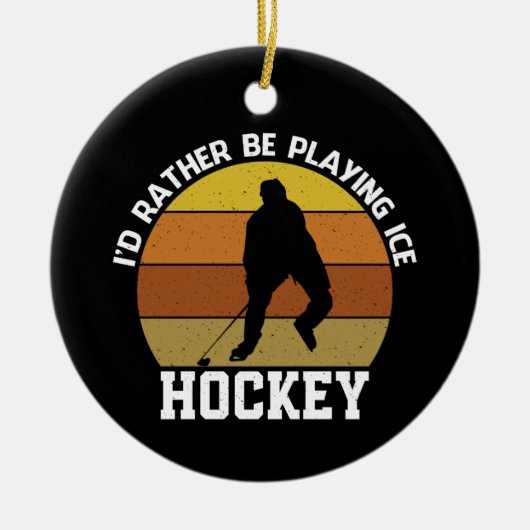 Eerder speel Ice Hockey Keramisch Ornament (Voorkant)