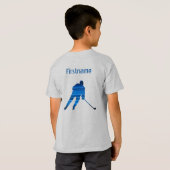 Eerder spelen - Speed blue hockey speler T-shirt (Achterkant volledig)
