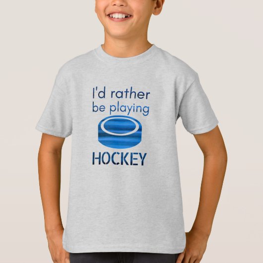 Eerder spelen - Speed blue hockey speler T-shirt (Voorkant)