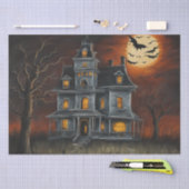 Eerie Abode: Haunted House Painting Decoupage Tissuepapier (Craft)