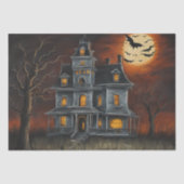 Eerie Abode: Haunted House Painting Decoupage Tissuepapier (Voorkant)