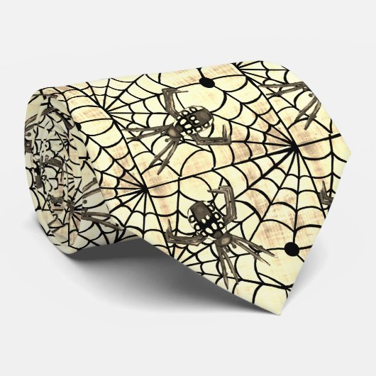 Eerie Arachnid/Spider & Web Stropdas (Opgerold)