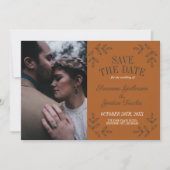 Eerie Autumn Halloween Black Terracotta Gothic Save The Date (Voorkant)