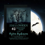 Eerie Bats Halloween 40th Birthday Party Invi Kaart<br><div class="desc">Spooky moonlit nacht backlight van een boom omringd door het opwarmen van de 40ste uitnodiging van de Birthday Party.</div>