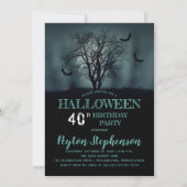Eerie Bats Halloween 40th Birthday Party Invi Kaart (Voorkant)
