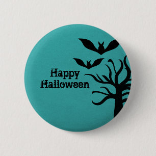 Eerie Bats Halloween Button, Aqua Ronde Button 5,7 Cm