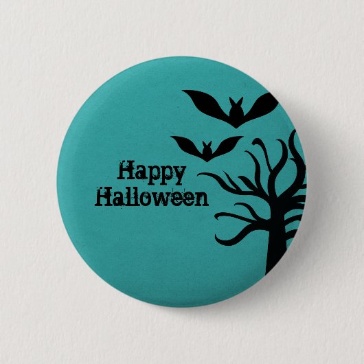 Eerie Bats Halloween Button, Aqua Ronde Button 5,7 Cm (Voorkant)