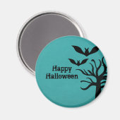 Eerie Bats Halloween Magnet, Aqua Magneet (Voorkant / Achterkant)