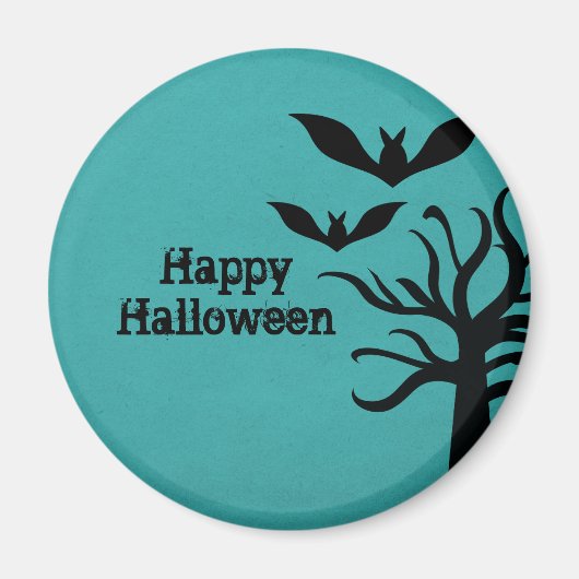 Eerie Bats Halloween Magnet, Aqua Magneet (Voorkant)