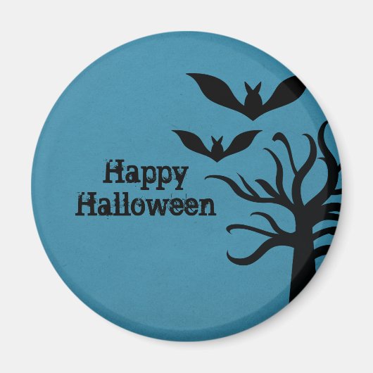 Eerie Bats Halloween Magnet, Blue Magneet (Voorkant)