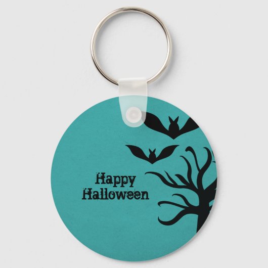 Eerie Bats Halloween Sleutelhanger, Aqua Sleutelhanger (Voorkant)