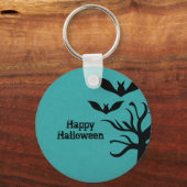Eerie Bats Halloween Sleutelhanger, Aqua Sleutelhanger (Voorkant)