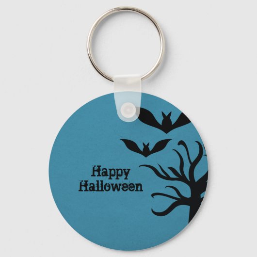 Eerie Bats Halloween Sleutelhanger, blauw Sleutelhanger (Voorkant)