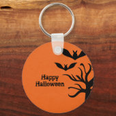 Eerie Bats Halloween Sleutelhanger, Oranje Sleutelhanger (Voorkant)