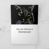 Eerie Black Cat Halloween Feestdagen Kaart (Binnen)